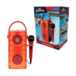 Lexibook Bluetooth Speaker With Microphone & Light Effects: Spiderman Luminous Powerful Bluetooth Speaker With Microphone (25.btp185spz)