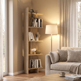 Βιβλιοθήκη Perla Megapap Χρώμα Sepet oak 48x22x170εκ.