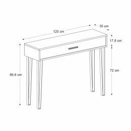 Κονσόλα Rochel Megapap Χρώμα Καρυδί 120x35x89,8εκ.