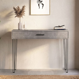 Κονσόλα Rochel Megapap Χρώμα Γκρι Σκυροδέματος 120x35x89,8εκ.
