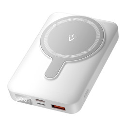Vention 10000mah Magnetic Wireless Power Bank (Usb-c + Lightning + usb-c + usb-a +Wireless) 22.5w White led Display Type (Fhtw0) (Venfhtw0)