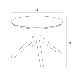 SKY DARK GREY MINI Φ60X45εκ. ΤΡΑΠΕΖΙ ΠΟΛ/ΝΙΟΥ