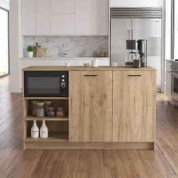 Τραπέζι - Πάγκος Κουζίνας Peres Megapap Χρώμα Sepet oak 150x70x91,8εκ.