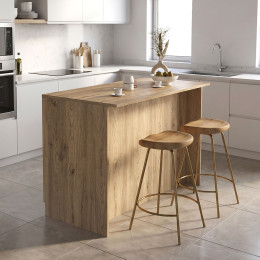 Τραπέζι - Πάγκος Κουζίνας Peres Megapap Χρώμα Sepet oak 150x70x91,8εκ.