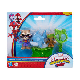 Hasbro Disney Jr.: Marvel Spidey and his Amazing Friends Rescue Webs - Groot, Rocket & Jeff the Land Shark Figures (G3045)