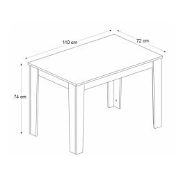 Τραπέζι Darlen Megapap Χρώμα Γκρι Σκυροδέματος 110x72x74εκ.