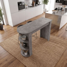 Τραπέζι Μπαρ Vigne Megapap Χρώμα Γκρι Σκυροδέματος 150x51,6x101,8εκ.