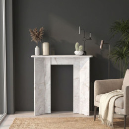 Κονσόλα Mara Megapap Χρώμα Λευκό εφέ Μαρμάρου 90x29,6x91,8εκ.