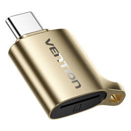 Vention usb 3.0 Type-c Microsd Card Reader Gray Zinc Alloy Type (Clnj0) (Venclnj0)