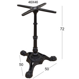 VELA 3ΝΥΧΗ 50X50Χ72εκ. ΒΑΣΗ ΜΑΝΤΕΜΙ ΜΕ ΡΕΓ/ΡΟΥΣ ΜΑΥΡΗ