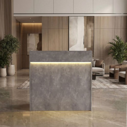 Γραφείο Υποδοχής - Reception Wilko Megapap με led Χρώμα Γκρι Σκυροδέματος 113,6x42x110εκ.