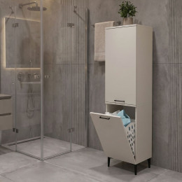 Ντουλάπι με Καλάθι Απλύτων Singa Megapap Χρώμα Sandstone 45x40x180εκ.