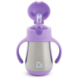 Παγουράκι-Θερμός Με Καλαμάκι Munchkin Cool Cat 237ml Μωβ 18m+ 51924