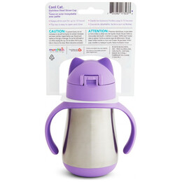Παγουράκι-Θερμός Με Καλαμάκι Munchkin Cool Cat 237ml Μωβ 18m+ 51924