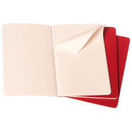 Moleskine Ruled Cahier L Cranberry Red set 3pcs