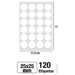 Αυτοκόλλητες Ετικέτες Στρογγυλές MP 25mm 120 Ετικέτες PN151-05