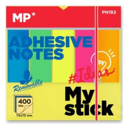Αυτοκόλλητα Χαρτάκια Σημειώσεων MP 75x75 400φ Χρωματιστά & Δώρο 5 Σελιδοδείκτες PN192