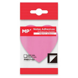 Αυτοκόλλητα Χαρτάκια Σημειώσεων MP 70x70 200φ Καρδιά PN817-02