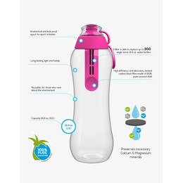 Μπουκάλι Με Φίλτρο Dafi Ροζ 500ml