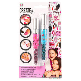 Στυλό 3 Σε 1 Για Nail Art Create it! 84100 (Γαλάζιο Ροζ)