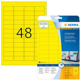 Ετικέτες Herma Κίτρινες Removable 45,7x21,2mm 20 Φύλλα 960 Ετικέτες No 4366