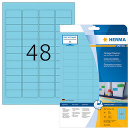 Ετικέτες Herma Μπλε Removable 45,7x21,2mm 20 Φύλλα 960 Ετικέτες No 4368