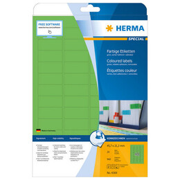 Ετικέτες Herma Πράσινες Removable 45,7x21,2mm 20 Φύλλα 960 Ετικέτες No 4369