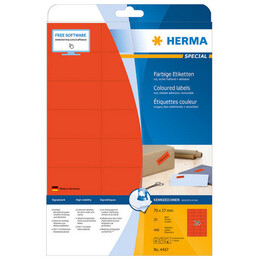 Ετικέτες Herma Κόκκινες Removable 70x37mm 20 Φύλλα 480 Ετικέτες No 4467