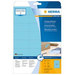 Ετικέτες Herma Μπλε Removable 70x37mm 20 Φύλλα 480 Ετικέτες No 4468