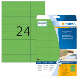 Ετικέτες Herma Πράσινες Removable 70x37mm 20 Φύλλα 480 Ετικέτες No 4469