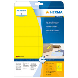 Ετικέτες Herma Κίτρινες Removable 105x42,3mm 20 Φύλλα 280 Ετικέτες No 5058