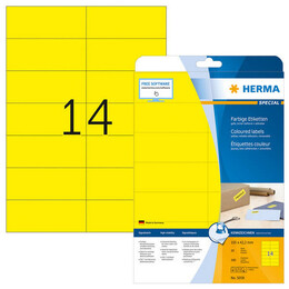 Ετικέτες Herma Κίτρινες Removable 105x42,3mm 20 Φύλλα 280 Ετικέτες No 5058