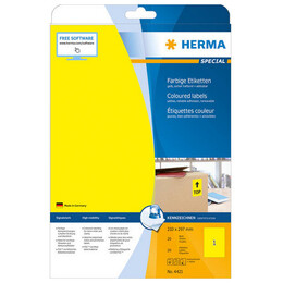 Ετικέτες Herma Κίτρινες Removable 210x297mm 20 Φύλλα 20 Ετικέτες No 4421