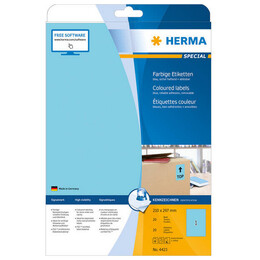Ετικέτες Herma Μπλε Removable 210x297mm 20 Φύλλα 20 Ετικέτες No 4423