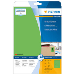 Ετικέτες Herma Πράσινες Removable 210x297mm 20 Φύλλα 20 Ετικέτες No 4424
