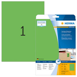 Ετικέτες Herma Πράσινες Removable 210x297mm 20 Φύλλα 20 Ετικέτες No 4424