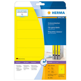 Ετικέτες Herma Κίτρινες Εγγράφων 192x38mm 20 Φύλλα 140 Ετικέτες No 5091