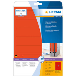 Ετικέτες Herma Κόκκινες Εγγράφων 192x38mm 20 Φύλλα 140 Ετικέτες No 5092
