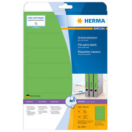 Ετικέτες Herma Πράσινες Εγγράφων 192x38mm 20 Φύλλα 140 Ετικέτες No 5094