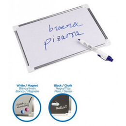 Πίνακας Διπλής Όψης Μαρκαδόρου Και Κιμωλίας Μαγνητικός MP 30x40cm Αλουμίνιο Πλαίσιο PT304