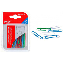 MP Πλαστικοποιημένοι Συνδετήρες PA342-6 50mm 25τμχ Χρωματιστοί PA342-6