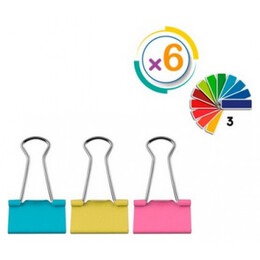 Πιάστρα κλιπ Χρωματιστή MP 32mm 6τμχ PA388
