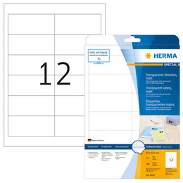 Ετικέτες Διαφανείς Herma 96x42mm 25 Φύλλα 300 Ετικέτες No 4682