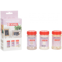 Χρώμα Κιμωλίας Art Creation Royal Talens Vintage Chalk Paint Set Beiges 2 x 100 ml + Crackle Medium