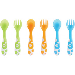 Munchkin Multi Coloured Forks & Spoons Σετ Μαχαιροπίρουνα 6Τμχ 12m+ 11454