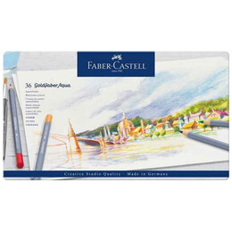 Ξυλομπογιές Faber Castell Goldfaber Aqua 36 Χρωμάτων 114636 - METAL