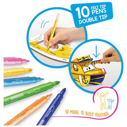 Σετ Ζωγραφικής - Carioca Create & Color Mr Boat 3D Παζλ Με 10 Μαρκαδόρους 42905