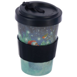 Κούπα - Ποτήρι - Jan Pashley Christmas Snowman Reusable Screw Top Bamboo Composite Travel Mug XBAMB187
