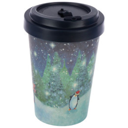 Κούπα - Ποτήρι - Jan Pashley Christmas Snowman Reusable Screw Top Bamboo Composite Travel Mug XBAMB187