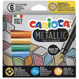 Μαρκαδόροι Maxi Tip Carioca Metallic 6 Χρώματα 43161